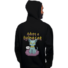 Load image into Gallery viewer, Shirts Pullover Hoodies, Unisex / Small / Black Adopt A Lying Cat
