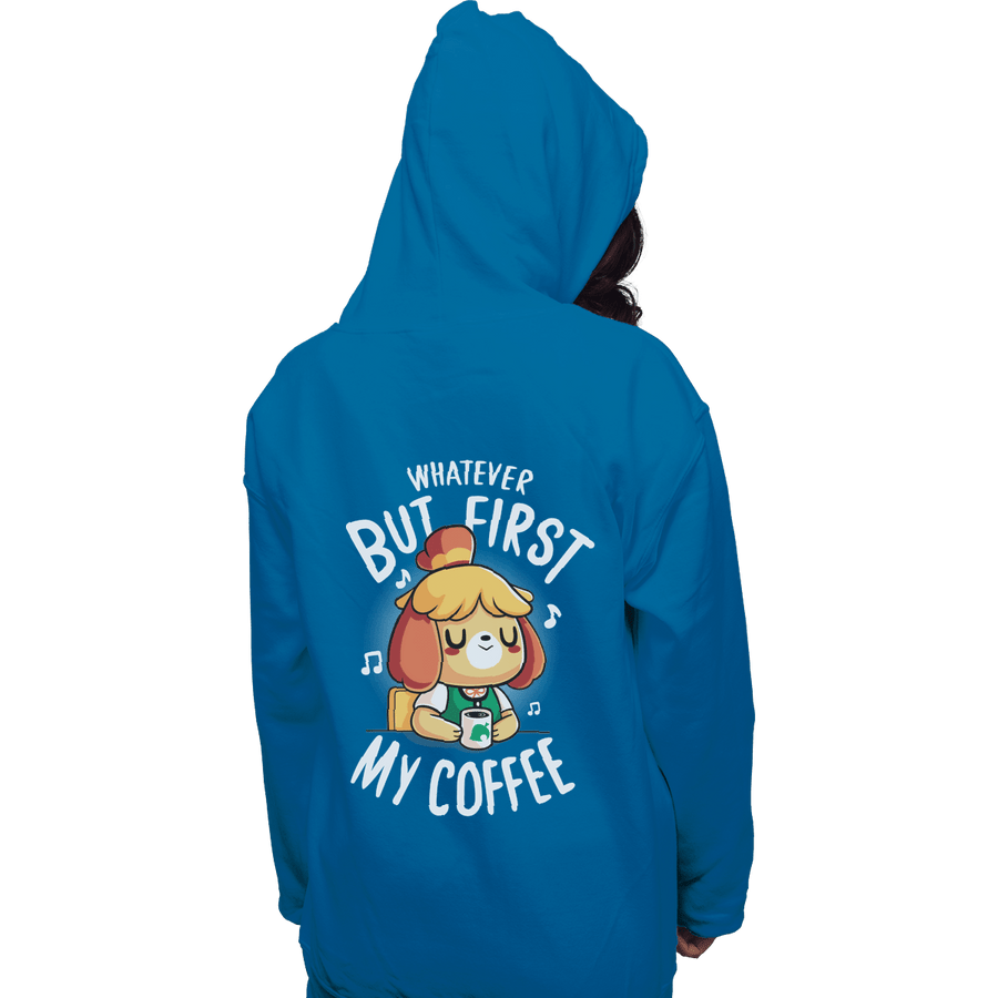 Shirts Zippered Hoodies, Unisex / Small / Royal Blue First My Coffee