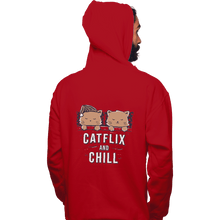 Load image into Gallery viewer, Shirts Zippered Hoodies, Unisex / Small / Red Catflix And Chill
