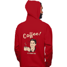 Load image into Gallery viewer, Shirts Pullover Hoodies, Unisex / Small / Red It&#39;s damn Fine Coffee
