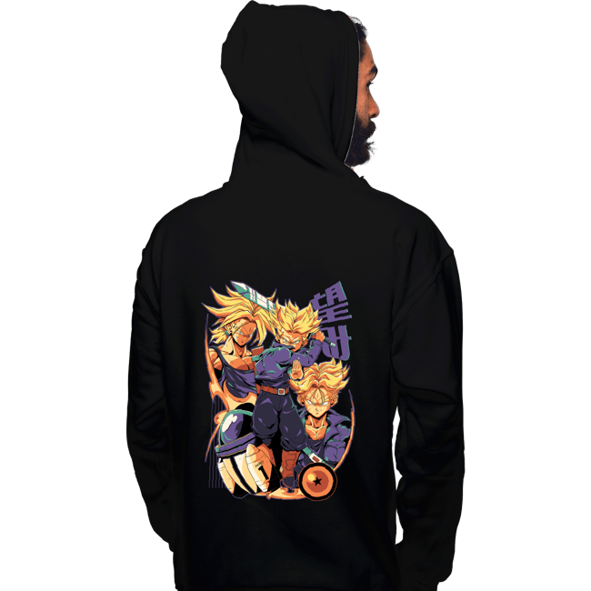 Daily_Deal_Shirts Pullover Hoodies, Unisex / Small / Black Saiyan Time Traveller