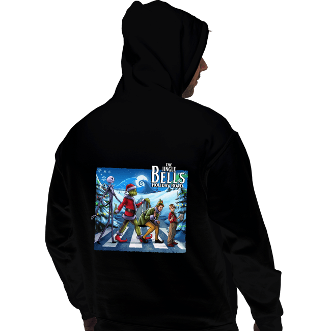 Daily_Deal_Shirts Pullover Hoodies, Unisex / Small / Black The Jingle Bells Holiday Road