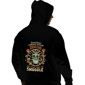 Daily_Deal_Shirts Pullover Hoodies, Unisex / Small / Black I Wrestle With My Demons