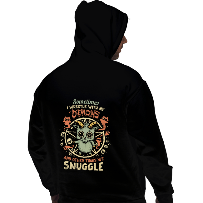 Daily_Deal_Shirts Pullover Hoodies, Unisex / Small / Black I Wrestle With My Demons