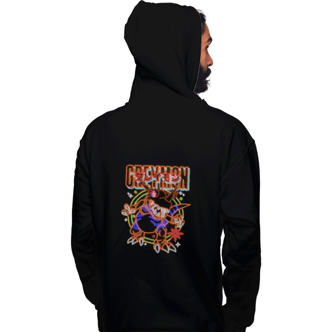 Shirts Pullover Hoodies, Unisex / Small / Black Neon Greymon