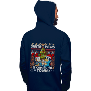 Daily_Deal_Shirts Pullover Hoodies, Unisex / Small / Navy Santa Paws Bluey Sweater