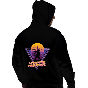 Daily_Deal_Shirts Pullover Hoodies, Unisex / Small / Black Neon Vampire Hunter