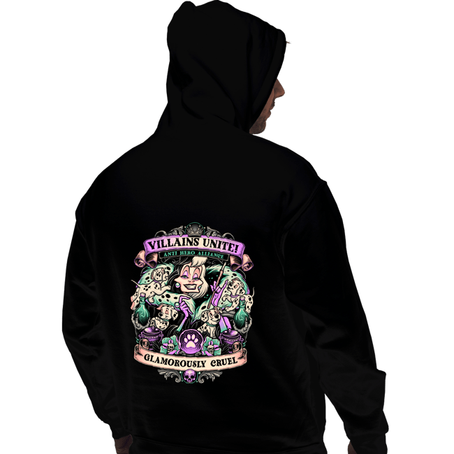 Daily_Deal_Shirts Pullover Hoodies, Unisex / Small / Black Villains Unite Cruella
