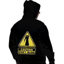 Load image into Gallery viewer, Shirts Pullover Hoodies, Unisex / Small / Black Caution - Don&#39;t Blink
