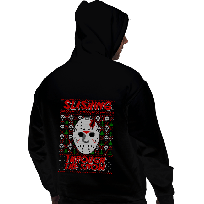 Daily_Deal_Shirts Pullover Hoodies, Unisex / Small / Black Slashing Through The Snow