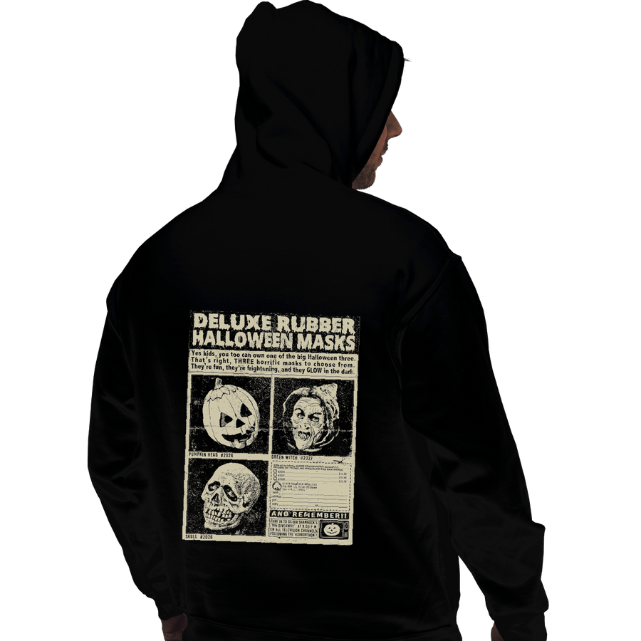 Shirts Pullover Hoodies, Unisex / Small / Black Three Halloween Masks
