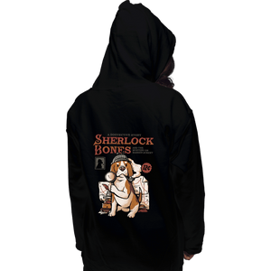 Daily_Deal_Shirts Pullover Hoodies, Unisex / Small / Black Sherlock Bones