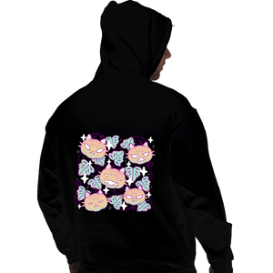 Daily_Deal_Shirts Pullover Hoodies, Unisex / Small / Black Pumpkin Cat Garden