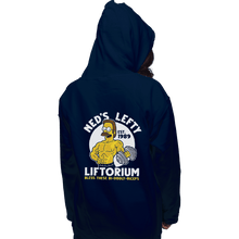 Load image into Gallery viewer, Shirts Pullover Hoodies, Unisex / Small / Navy Ned&#39;s Lefty Liftorium
