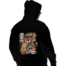 Load image into Gallery viewer, Shirts Pullover Hoodies, Unisex / Small / Black Spider-Cat
