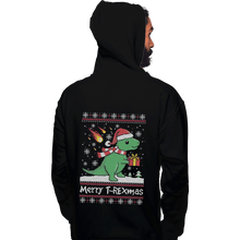 Load image into Gallery viewer, Shirts Pullover Hoodies, Unisex / Small / Black Merry T-Rexmas
