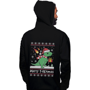 Shirts Pullover Hoodies, Unisex / Small / Black Merry T-Rexmas