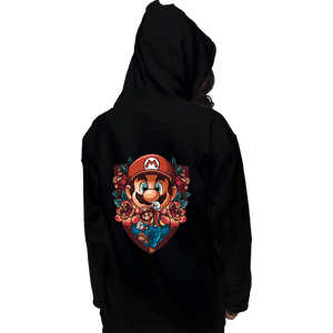 Secret_Shirts Pullover Hoodies, Unisex / Small / Black Mario Crest