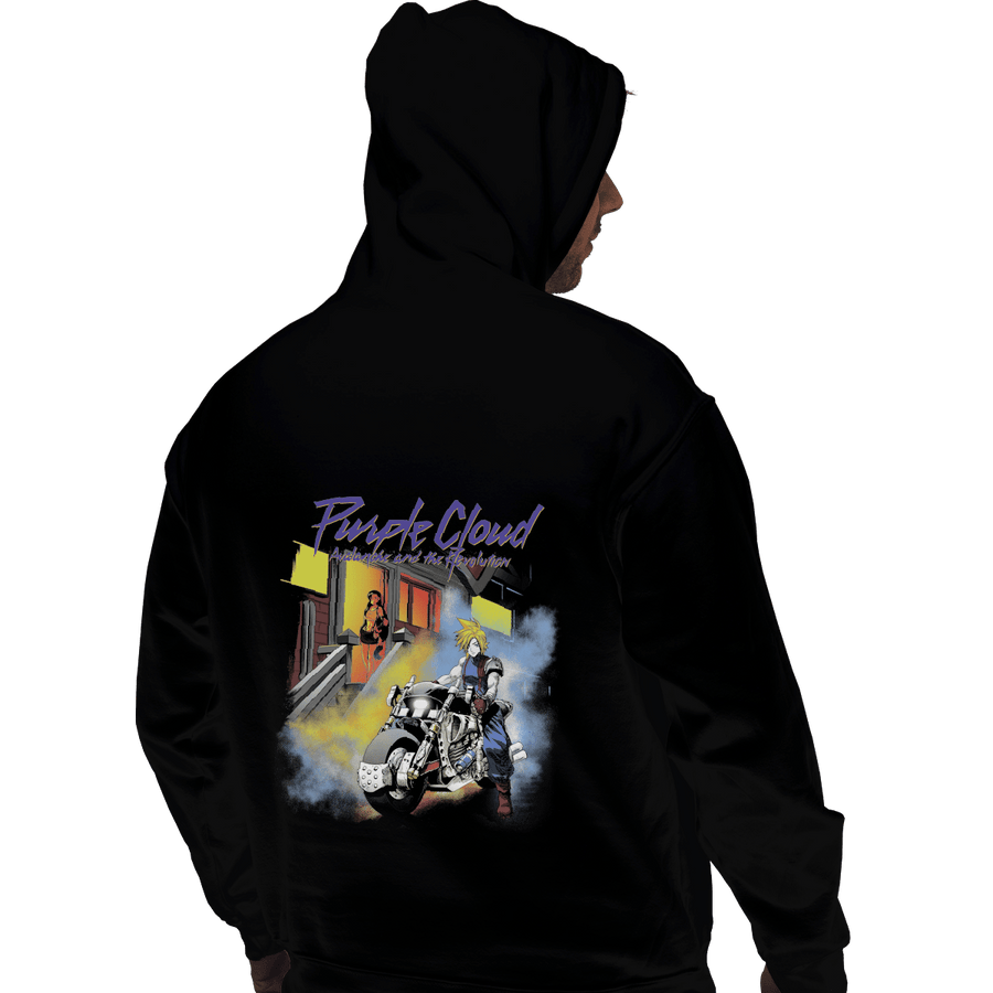Shirts Pullover Hoodies, Unisex / Small / Black Purple Cloud