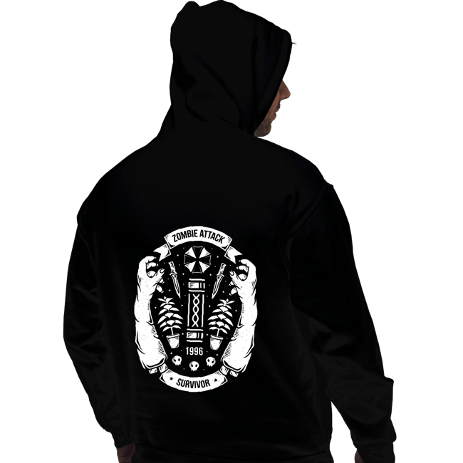 Shirts Pullover Hoodies, Unisex / Small / Black Zombie Attack Survivor