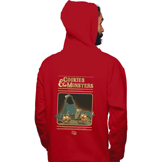 Daily_Deal_Shirts Pullover Hoodies, Unisex / Small / Red Cookies & Monsters