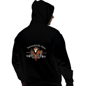 Daily_Deal_Shirts Pullover Hoodies, Unisex / Small / Black Surrounded By Idiots
