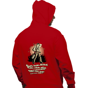 Shirts Pullover Hoodies, Unisex / Small / Red Klaatu Barada Nikto