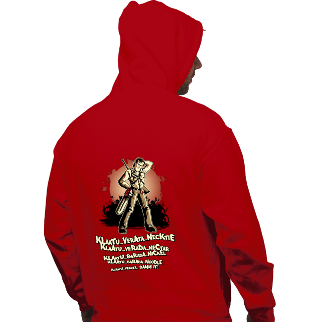 Shirts Pullover Hoodies, Unisex / Small / Red Klaatu Barada Nikto