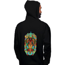 Load image into Gallery viewer, Shirts Pullover Hoodies, Unisex / Small / Black Stained Glass Hunter
