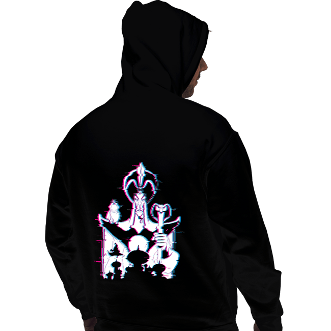 Daily_Deal_Shirts Pullover Hoodies, Unisex / Small / Black Glitched Jafar