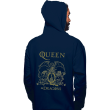 Load image into Gallery viewer, Shirts Pullover Hoodies, Unisex / Small / Navy Queen Of Dragons
