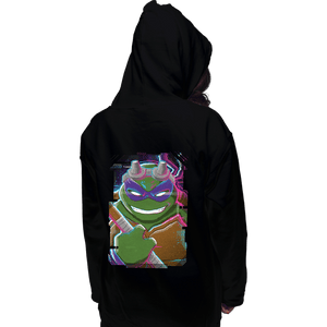 Daily_Deal_Shirts Pullover Hoodies, Unisex / Small / Black Glitch Donatello