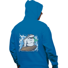 Load image into Gallery viewer, Shirts Pullover Hoodies, Unisex / Small / Sapphire The Little Shark
