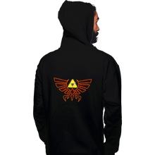 Load image into Gallery viewer, Shirts Pullover Hoodies, Unisex / Small / Black Hyrule Fire Crest
