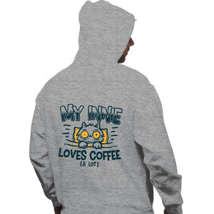Daily_Deal_Shirts Pullover Hoodies, Unisex / Small / Sports Grey Innie Loves Coffee