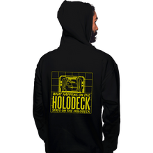 Load image into Gallery viewer, Secret_Shirts Pullover Hoodies, Unisex / Small / Black What Happens On The Holodeck
