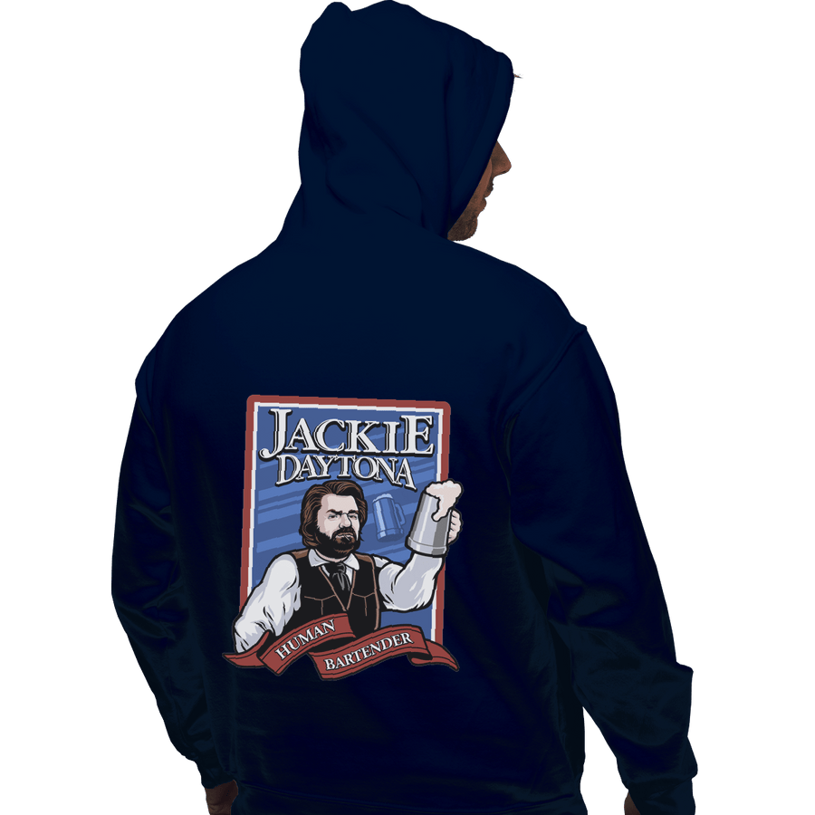 Shirts Pullover Hoodies, Unisex / Small / Navy Jackie Daytona - Regular Human Bartender