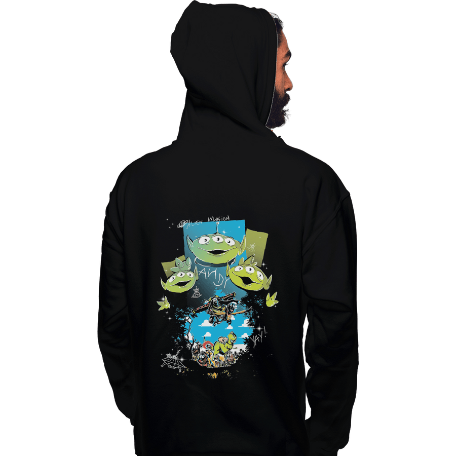 Shirts Pullover Hoodies, Unisex / Small / Black Alien Invasion