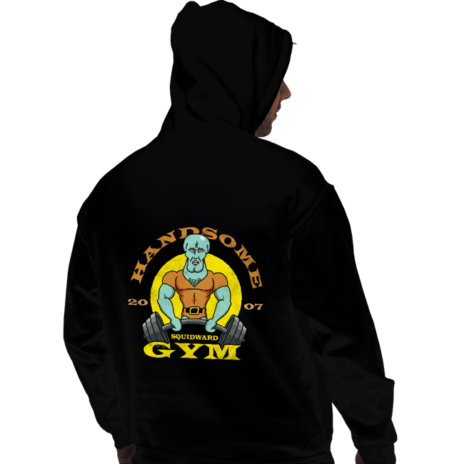 Daily_Deal_Shirts Pullover Hoodies, Unisex / Small / Black Handsome Squidward Gym
