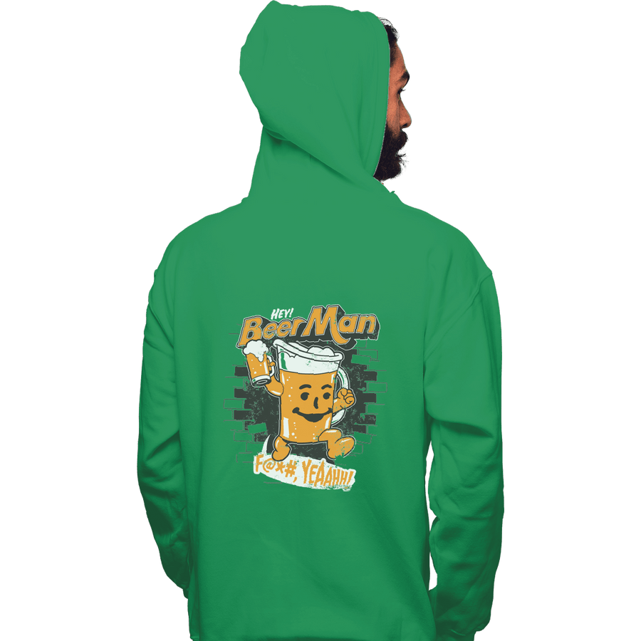 Shirts Zippered Hoodies, Unisex / Small / Irish Green Hey Beer Man