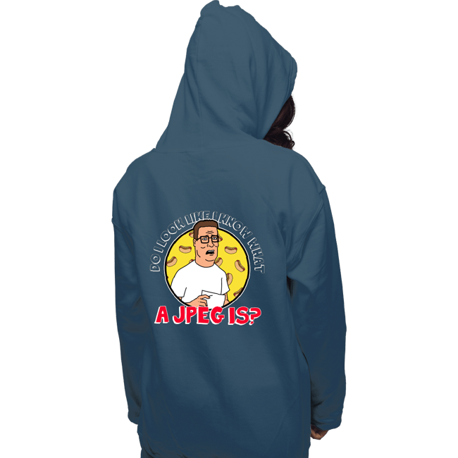 Daily_Deal_Shirts Pullover Hoodies, Unisex / Small / Indigo Blue JPEG Hank