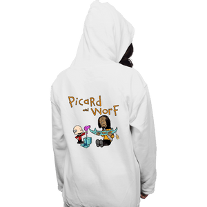 Daily_Deal_Shirts Pullover Hoodies, Unisex / Small / White Picard And Worf