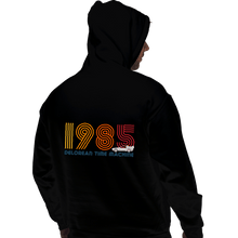 Load image into Gallery viewer, Shirts Pullover Hoodies, Unisex / Small / Black 1985 DeLorean Time Machine
