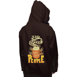 Shirts Zippered Hoodies, Unisex / Small / Dark Chocolate I Like Coffee