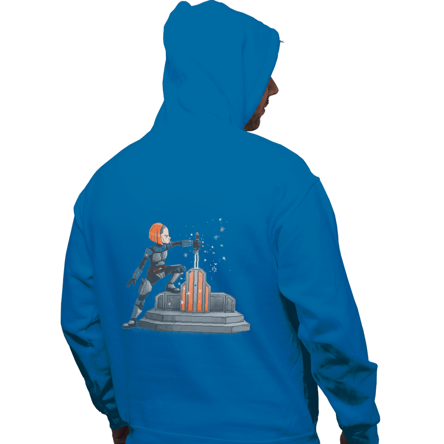 Shirts Pullover Hoodies, Unisex / Small / Sapphire Darksaber In The Stone