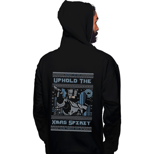 Daily_Deal_Shirts Pullover Hoodies, Unisex / Small / Black A Very Robo Christmas