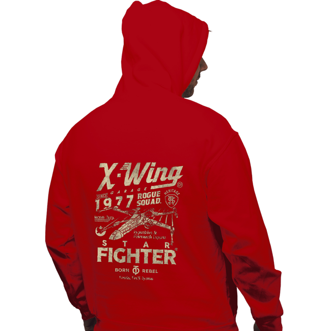 Daily_Deal_Shirts Pullover Hoodies, Unisex / Small / Red X-Wing Garage
