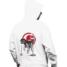 Load image into Gallery viewer, Secret_Shirts Pullover Hoodies, Unisex / Small / White Velociraptor Sumi-E
