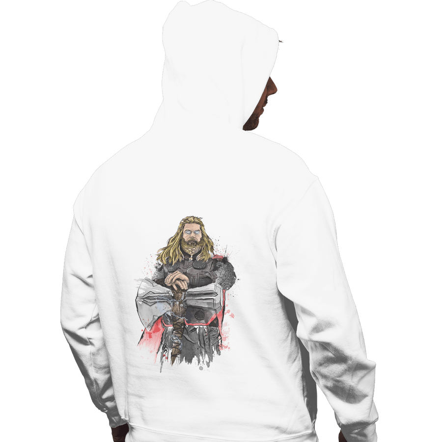 Shirts Pullover Hoodies, Unisex / Small / White God Of Thunder Watercolor