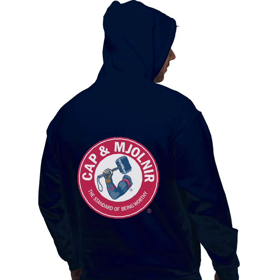 Shirts Pullover Hoodies, Unisex / Small / Navy Cap And Mjolnir